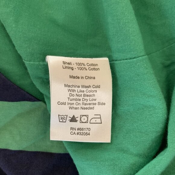 Girls From Savoy Green Navy Striped Halter Sundress Bow Neck Fit Flare Cotton 4 - Picture 6 of 6